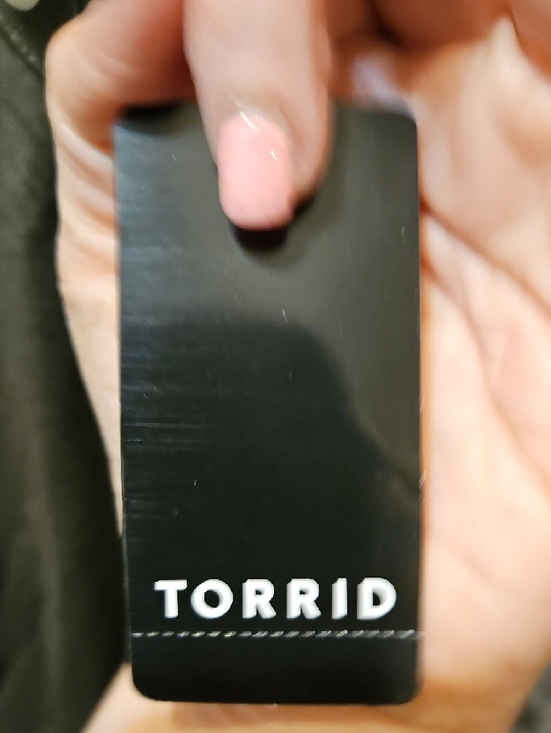 torrid Olive Lace-Up Tunic with Floral & Lightning Embroidery - Picture 7 of 7